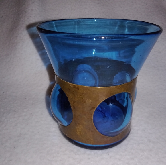 Unbranded | Dining | Htf Rare Mid Century Modern Hand Blown Blue Glass ...